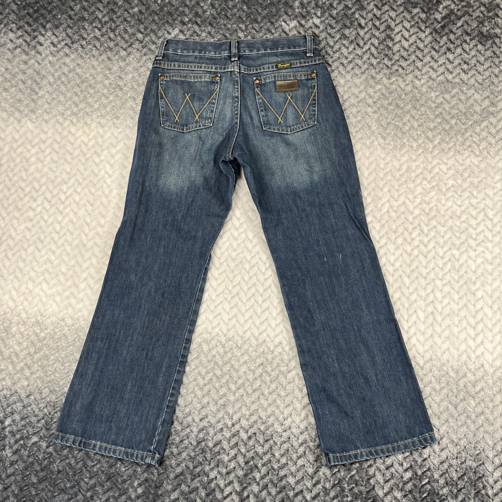 Wrangler Retro Boys Jeans Relaxed Boot Size 12 Husky Blue Stretch Cowboy Western